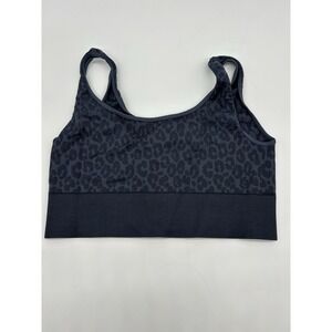 Tiger Friday Dancewear Seamless Crop Bra Dance Top Blue Animal Print Adult OS